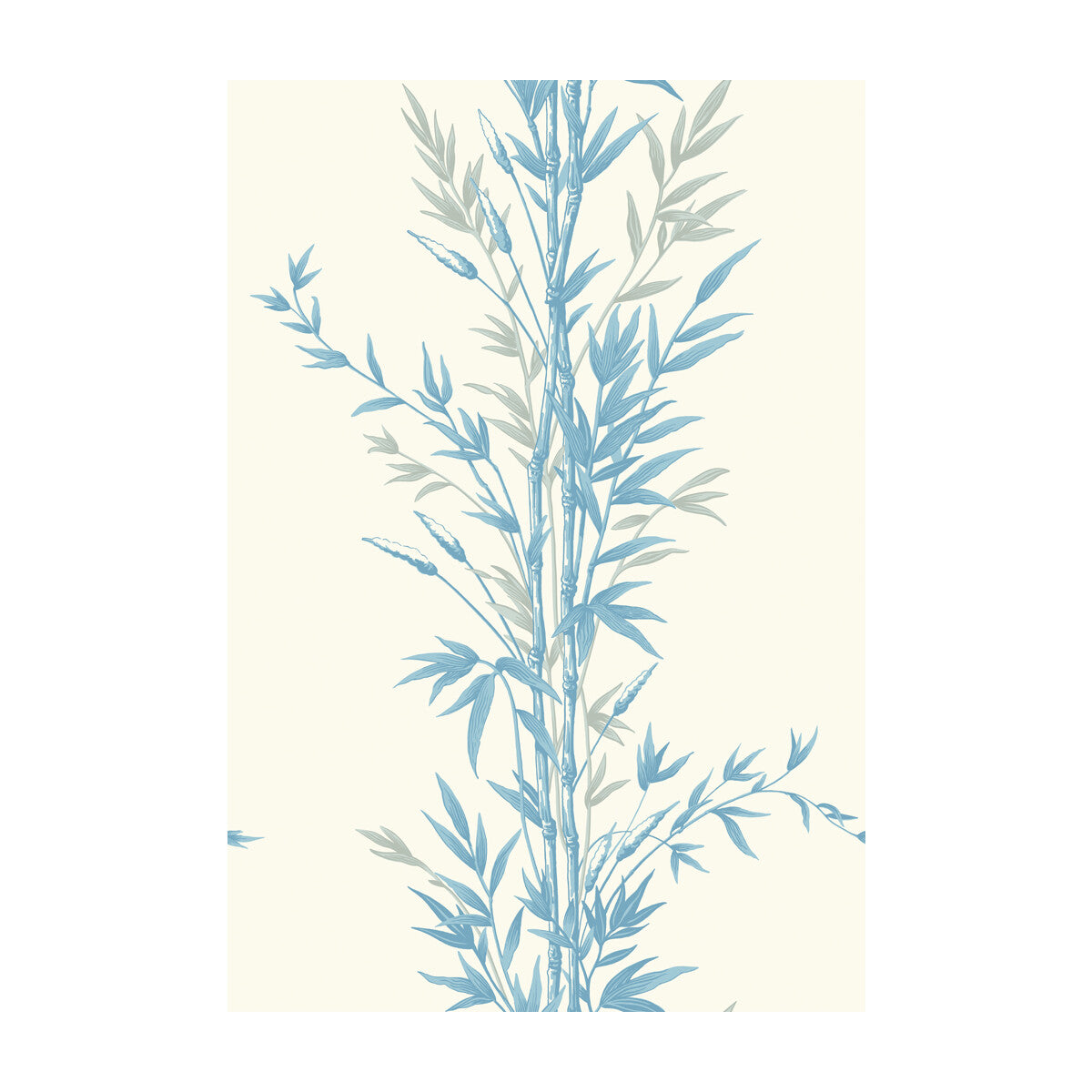 Bamboo-Blue On Ivory