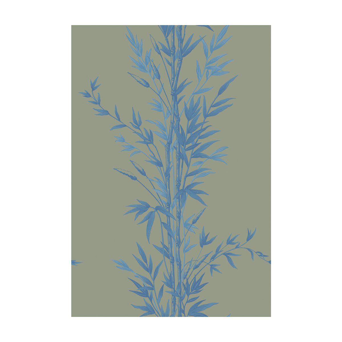 Bamboo-Blue On Khaki