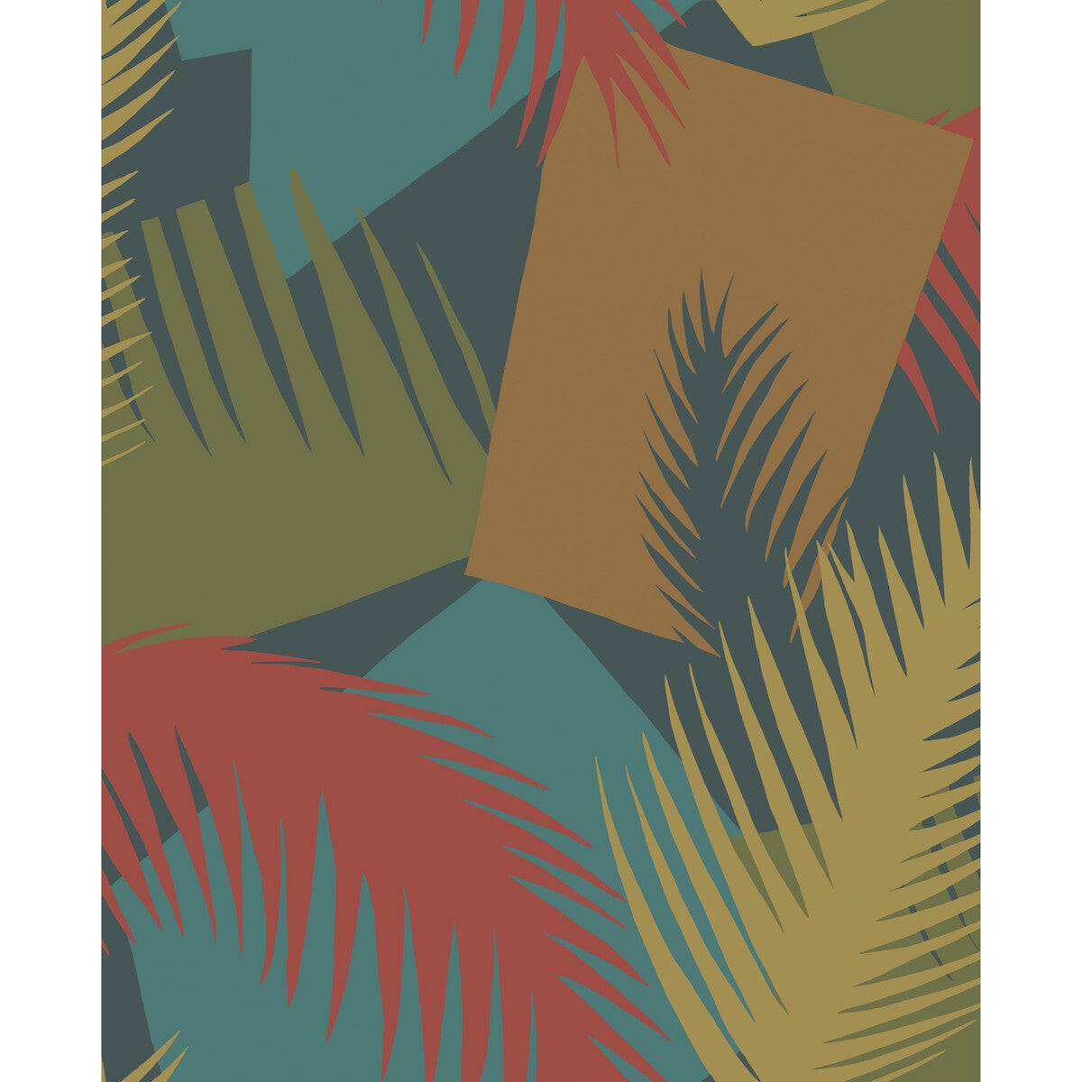 Deco Palm-Red And Blue