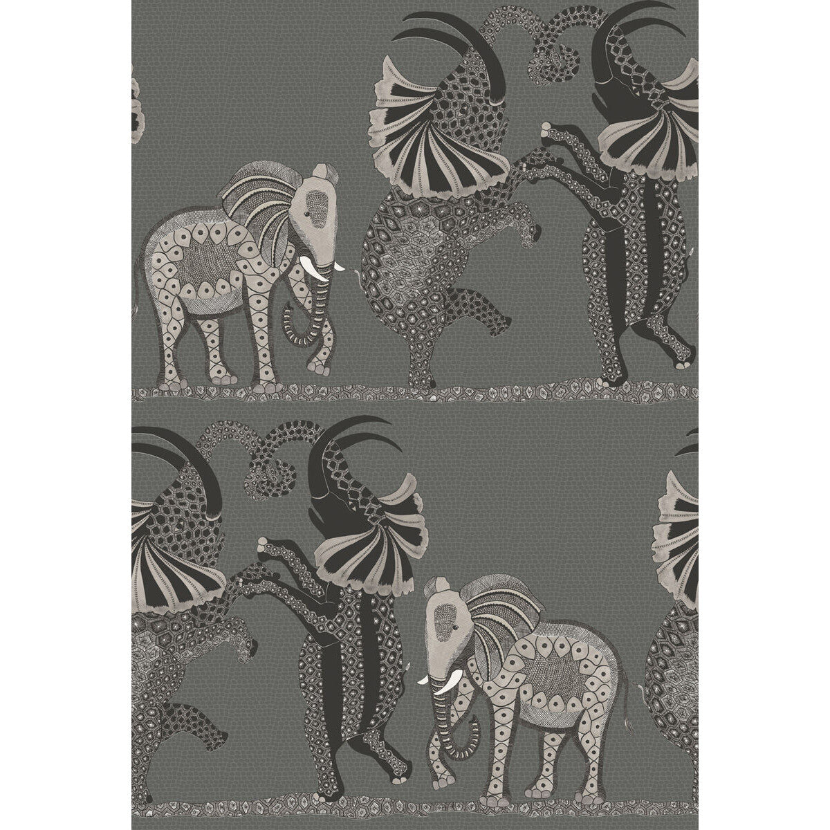Safari Dance-Charcoal Black & White