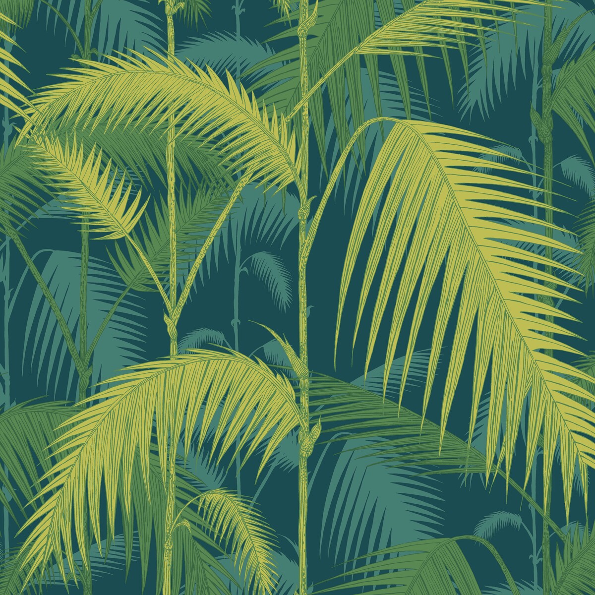 Palm Jungle-Petrol/Lime