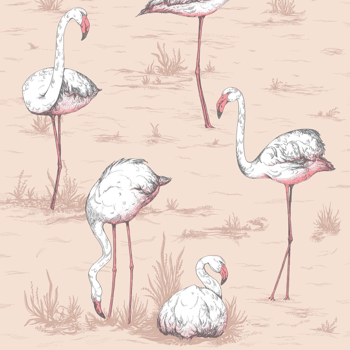 Flamingos-Plaster Pink