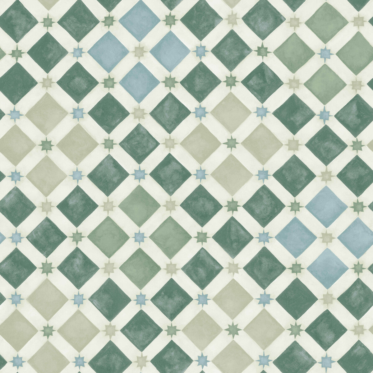 Zellige-Olive & Print Room Blue