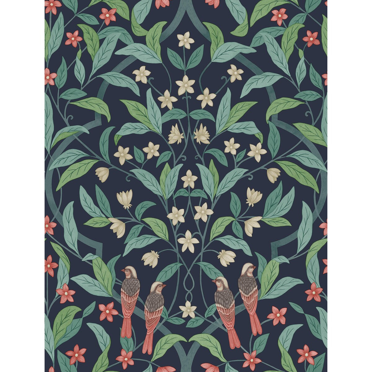 Jasmine & Serin Symphony-Coral/Petrol/Ink