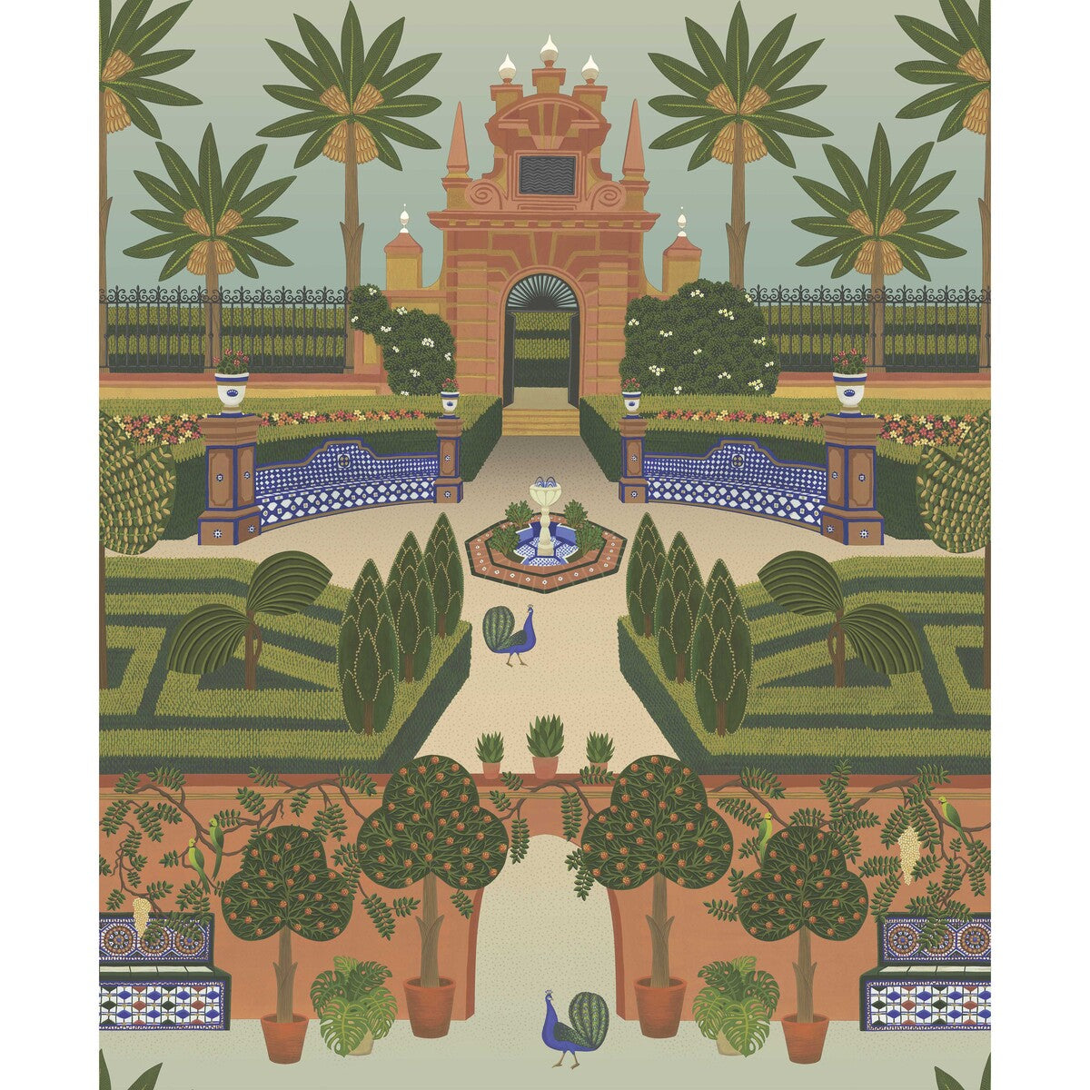 Alcazar Gardens-Terracotta/Spring Gr/Multi