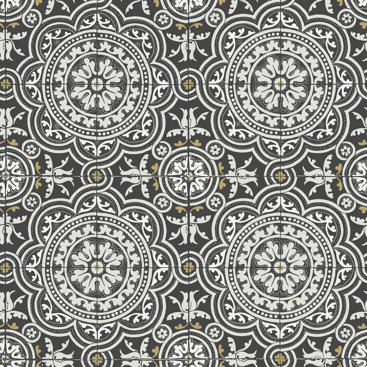 Piccadilly-Grey & Metallic Gold On Black