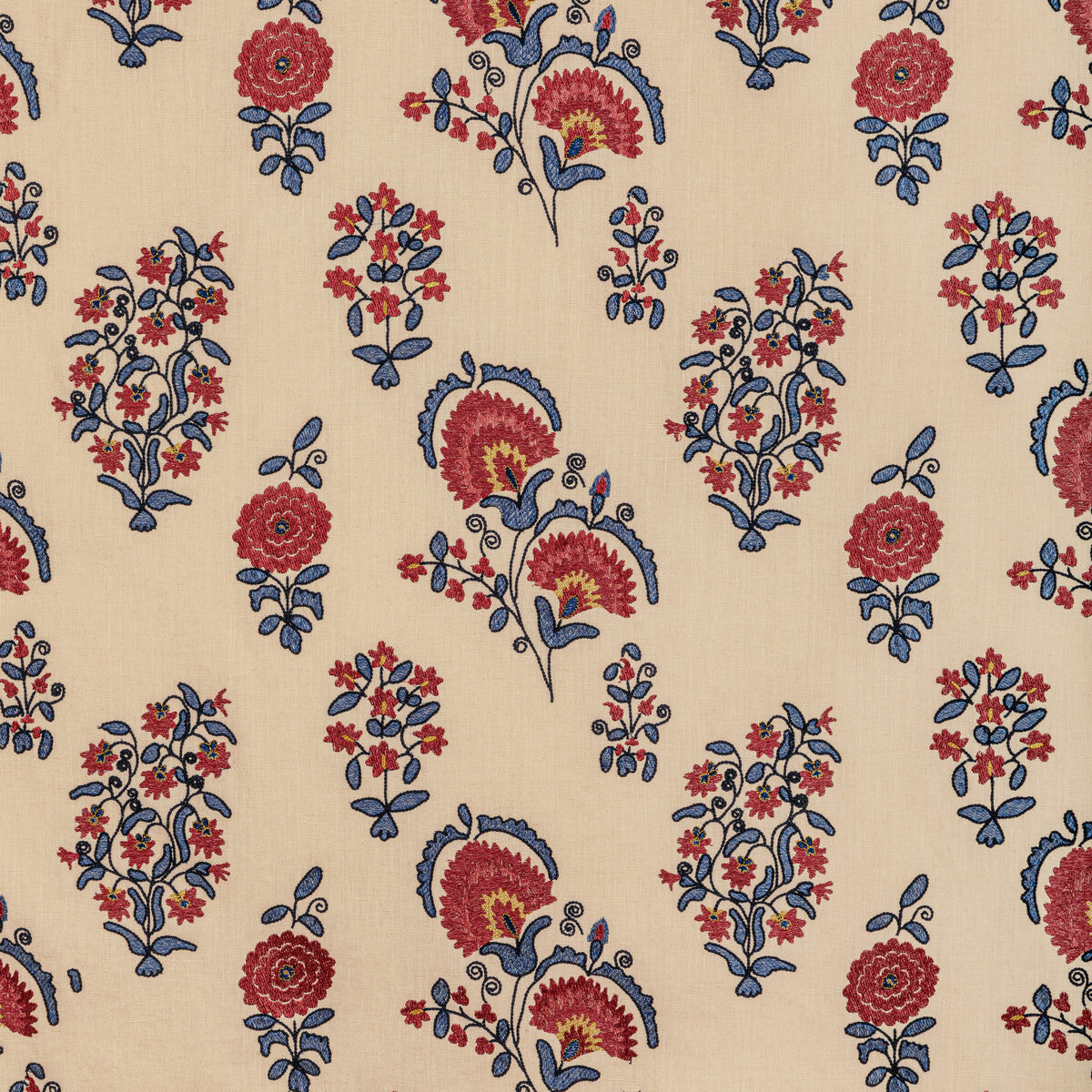 Mead Embroidery-Red/Blue