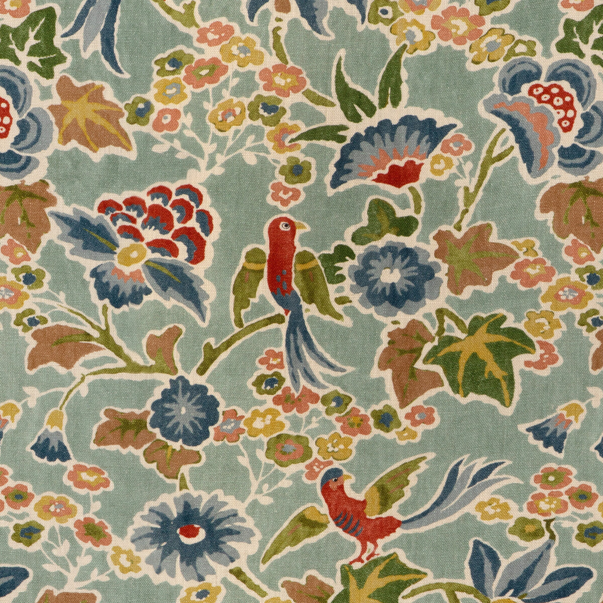 Posy Print-Aqua/Ivy