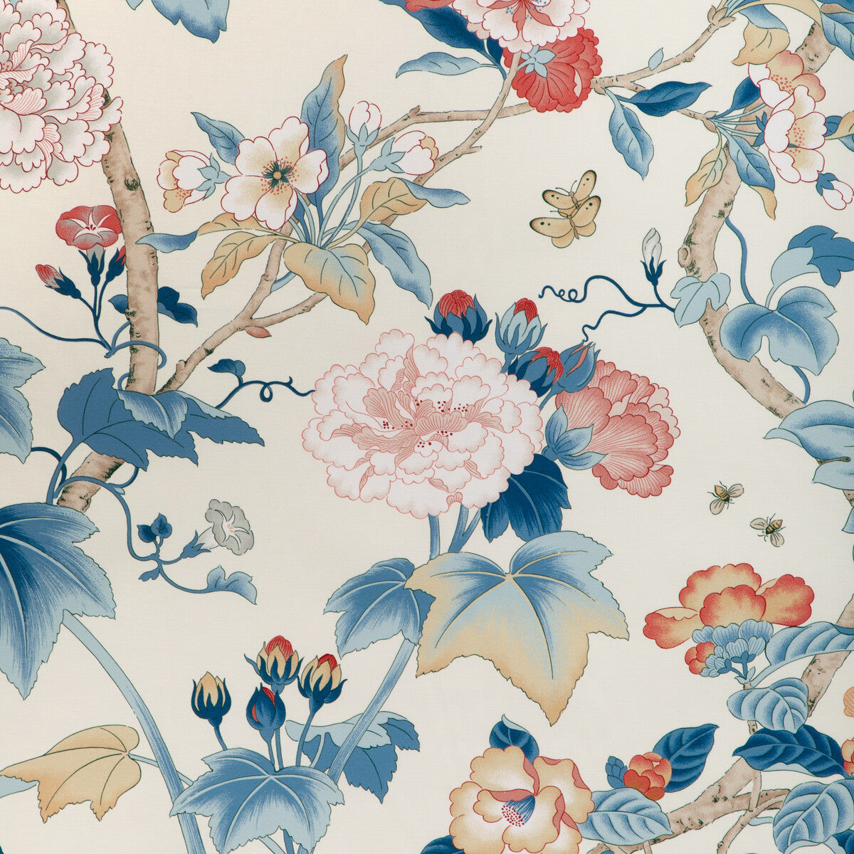 Gardenia Print-Blue/Red