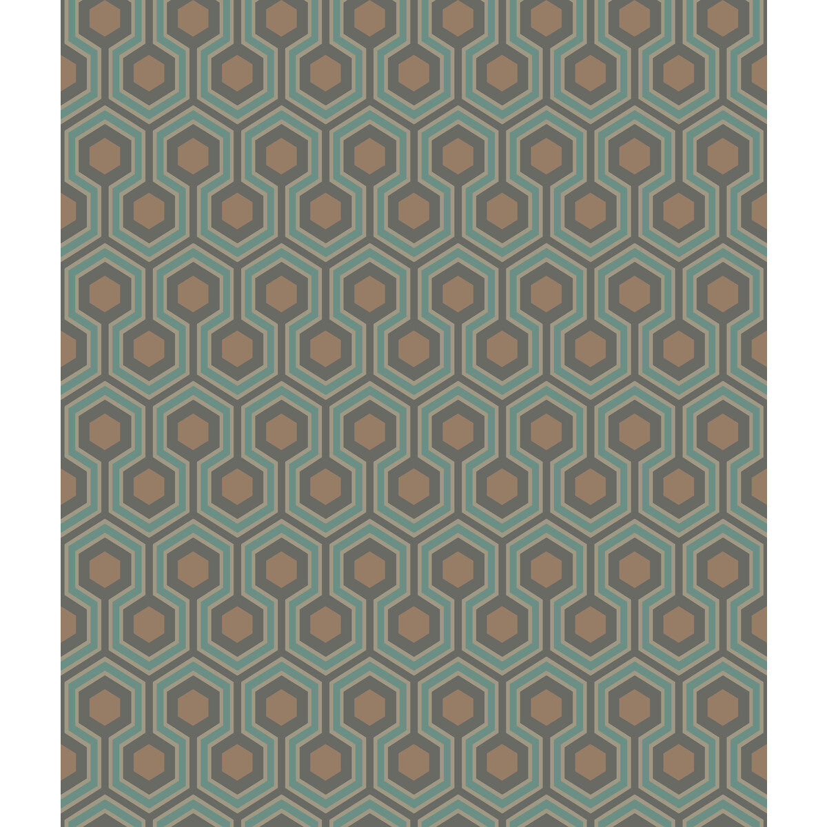 Hicks Hexagon-Teal/Gold
