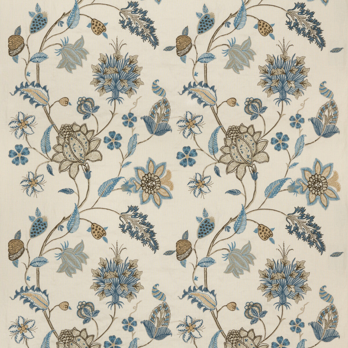 Baker's Indienne Embroidery-Soft Blue