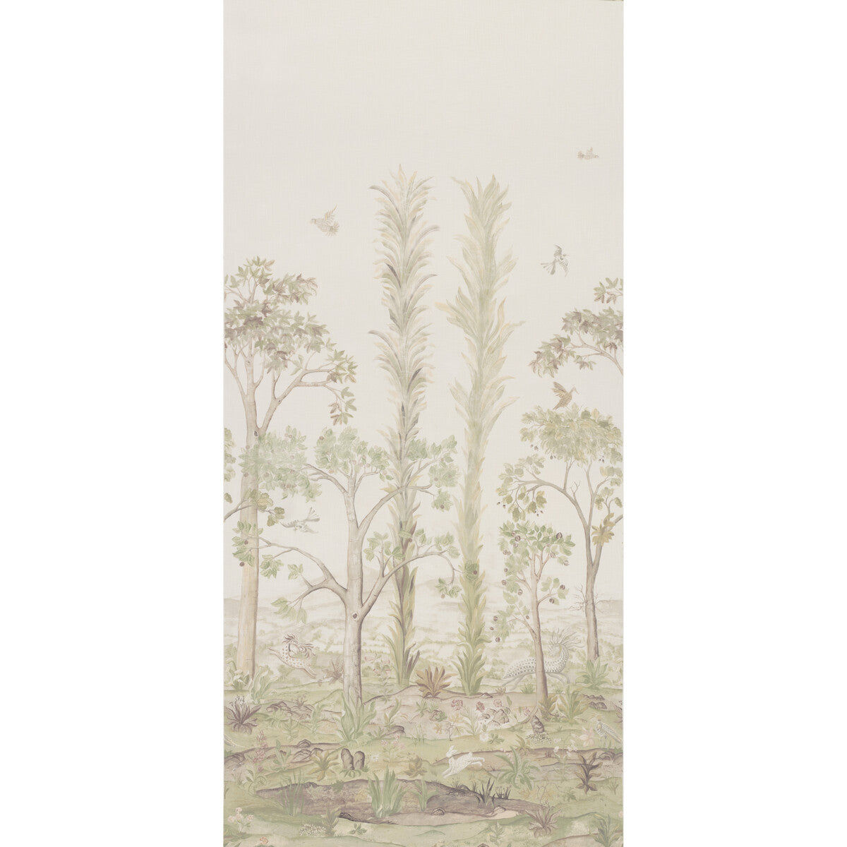 Tall Trees Printed Panel-Soft Green