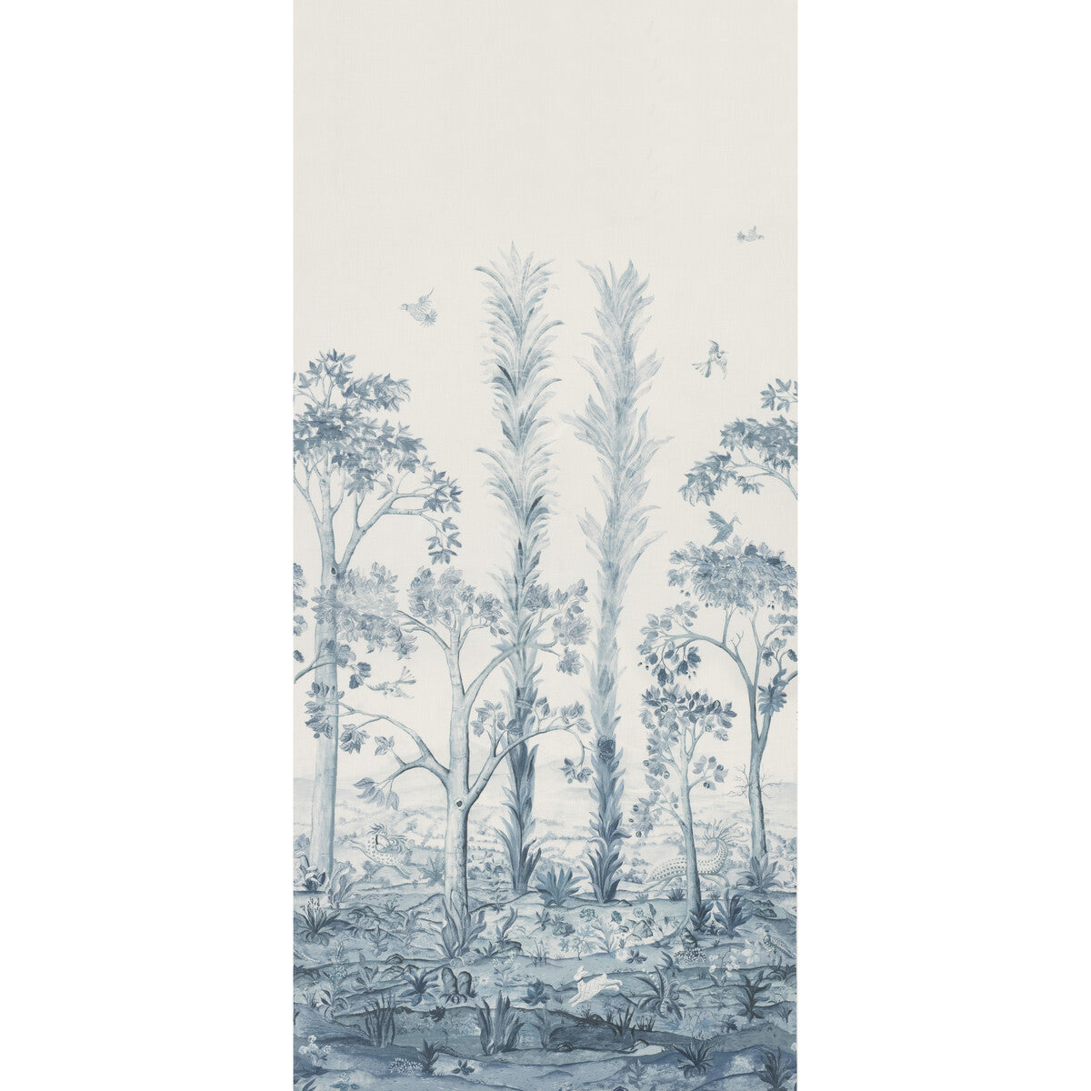 Tall Trees Printed Panel-Delft Blue