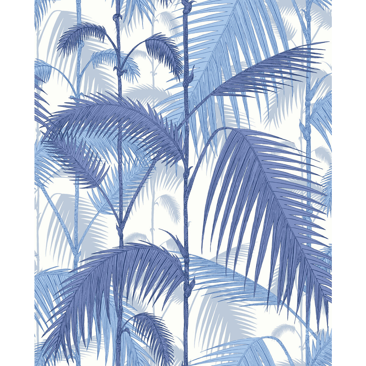 Palm Jungle Cot/Lin Print-Hyaci On Wht