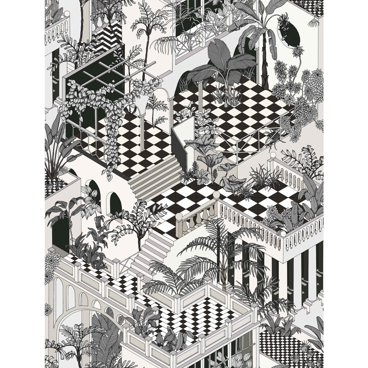Miami Cotton Print-Blk Wht