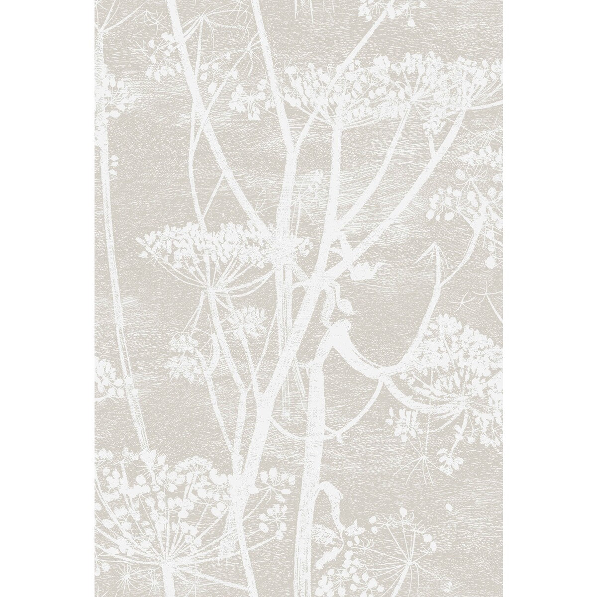 Cow Parsley Linen Print-White/Taupe