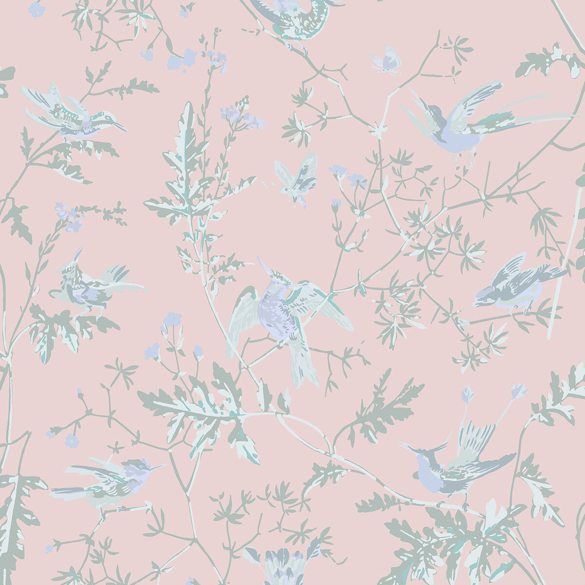 Hummingbirds Silk-Blush