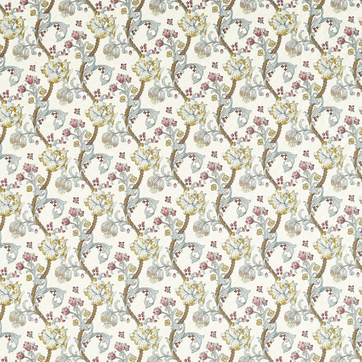 Golden Lily Embroidery-Plum/Denim