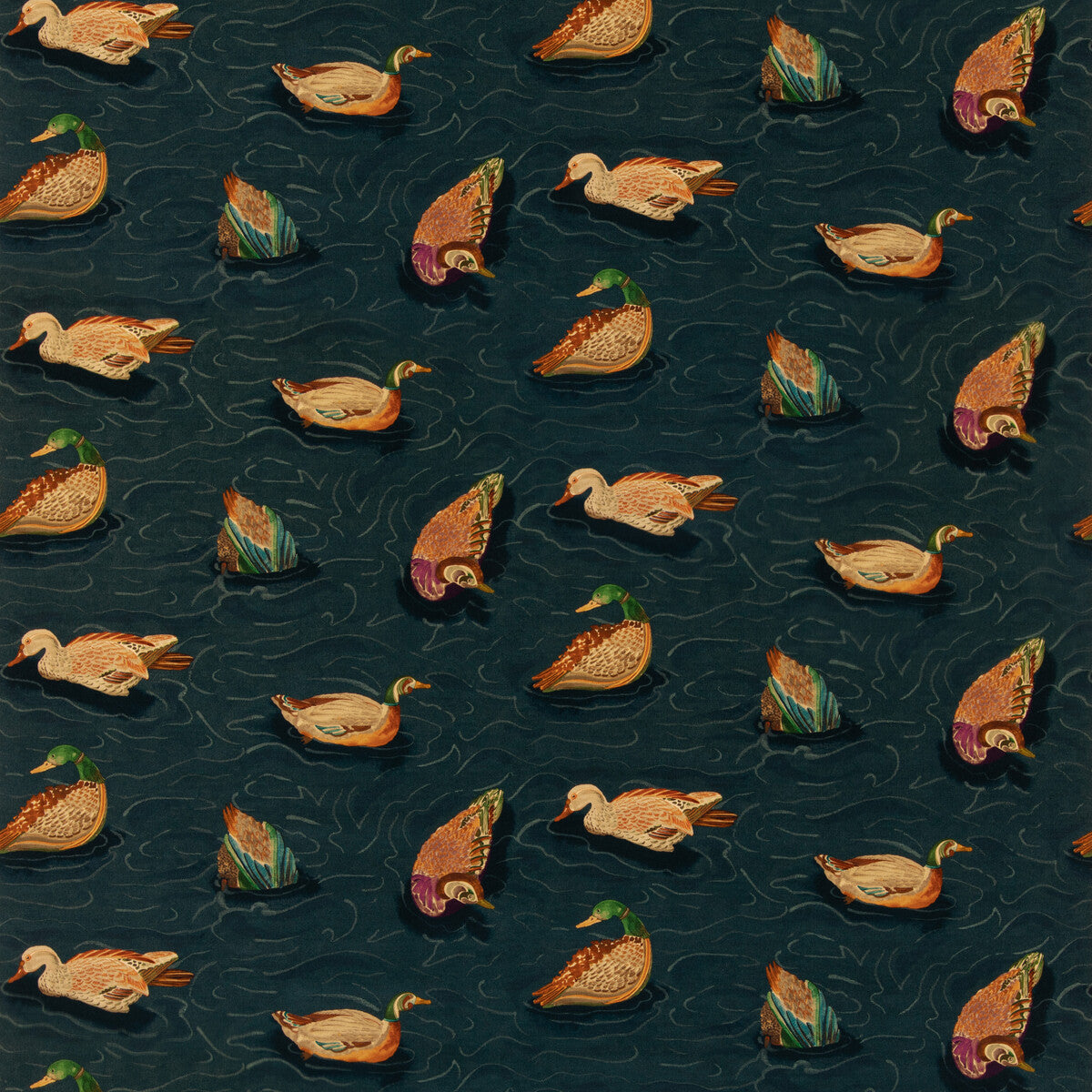 Duck Pond Velvet-Indigo