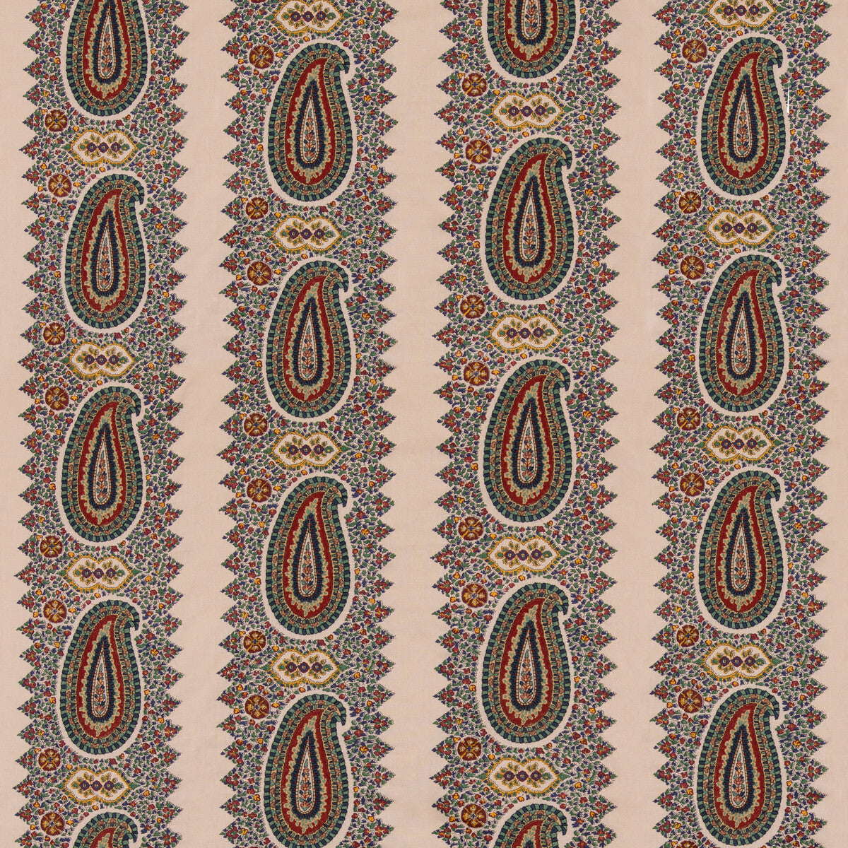 Paisley Stripe-Indigo/Red