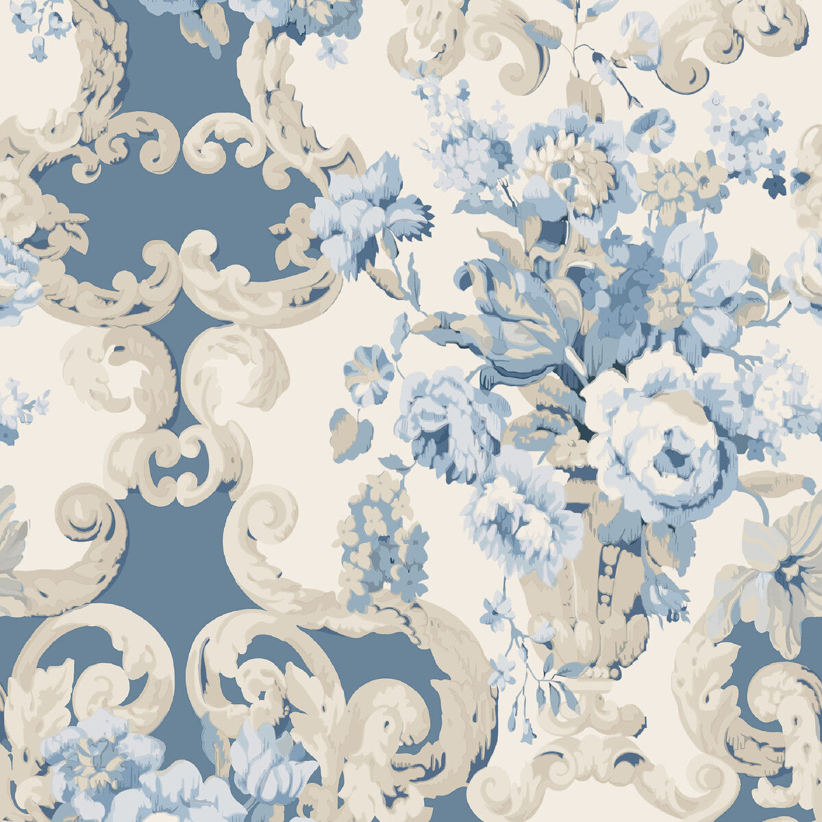 Floral Rococo-Blue