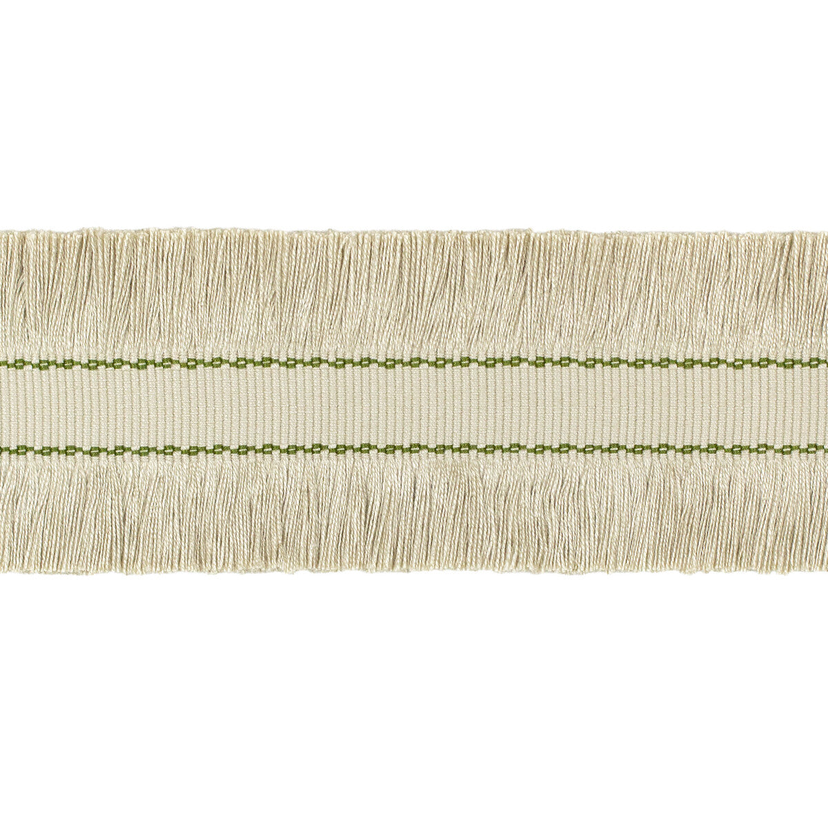 Cut Ruche Fringe-Flax & Olive Grn