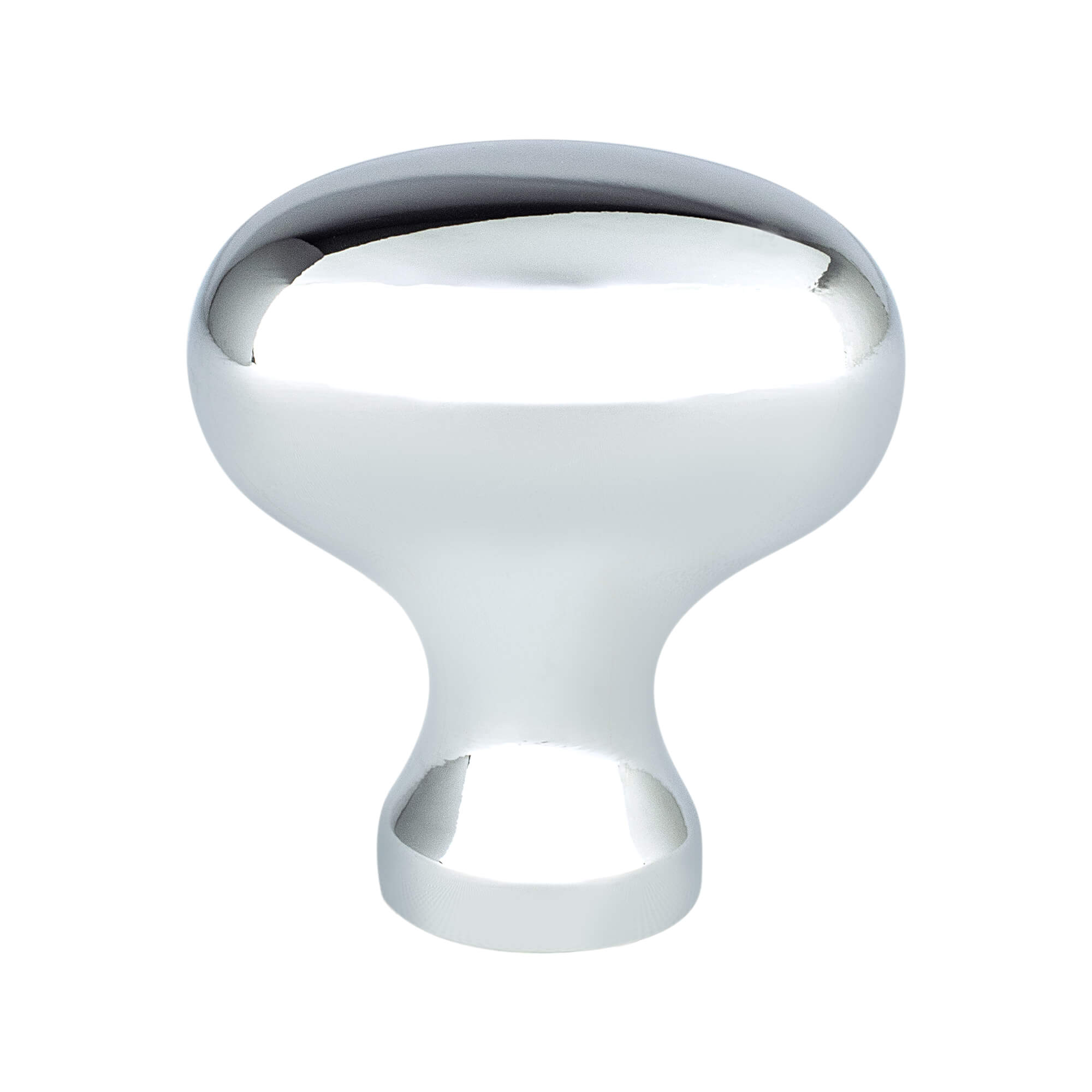 Transitional Advantage Three Polished Chrome Oval Knob - This knob has a tooth on the bottom.