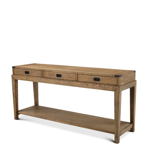 110736 - Console Table Military smoked oak finish