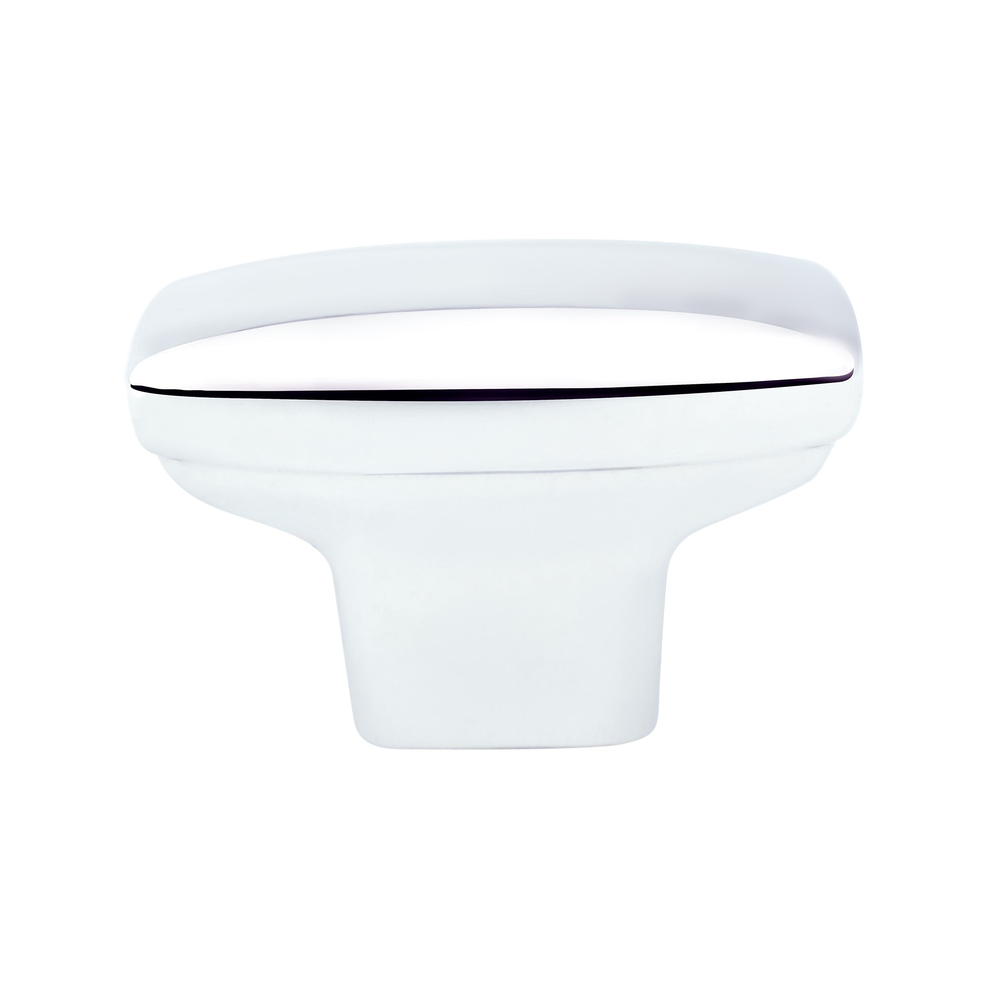 Transitional Advantage One Polished Chrome Rounded Rectangle Knob  -This knob has a tooth on the bottom.