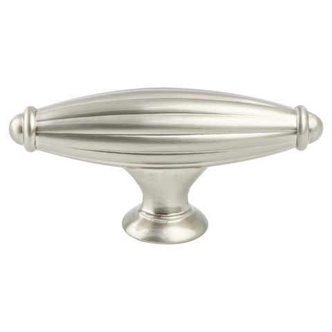 Advantage Plus Five Brushed Nickel Fluted Knob - This knob has a tooth on the bottom.