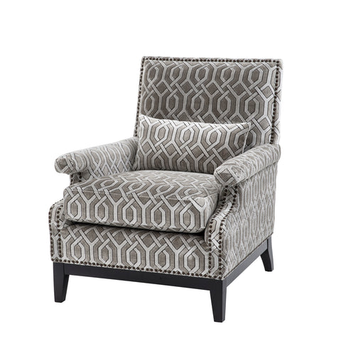 A110863 - Chair Goldoni trellis grey velvet