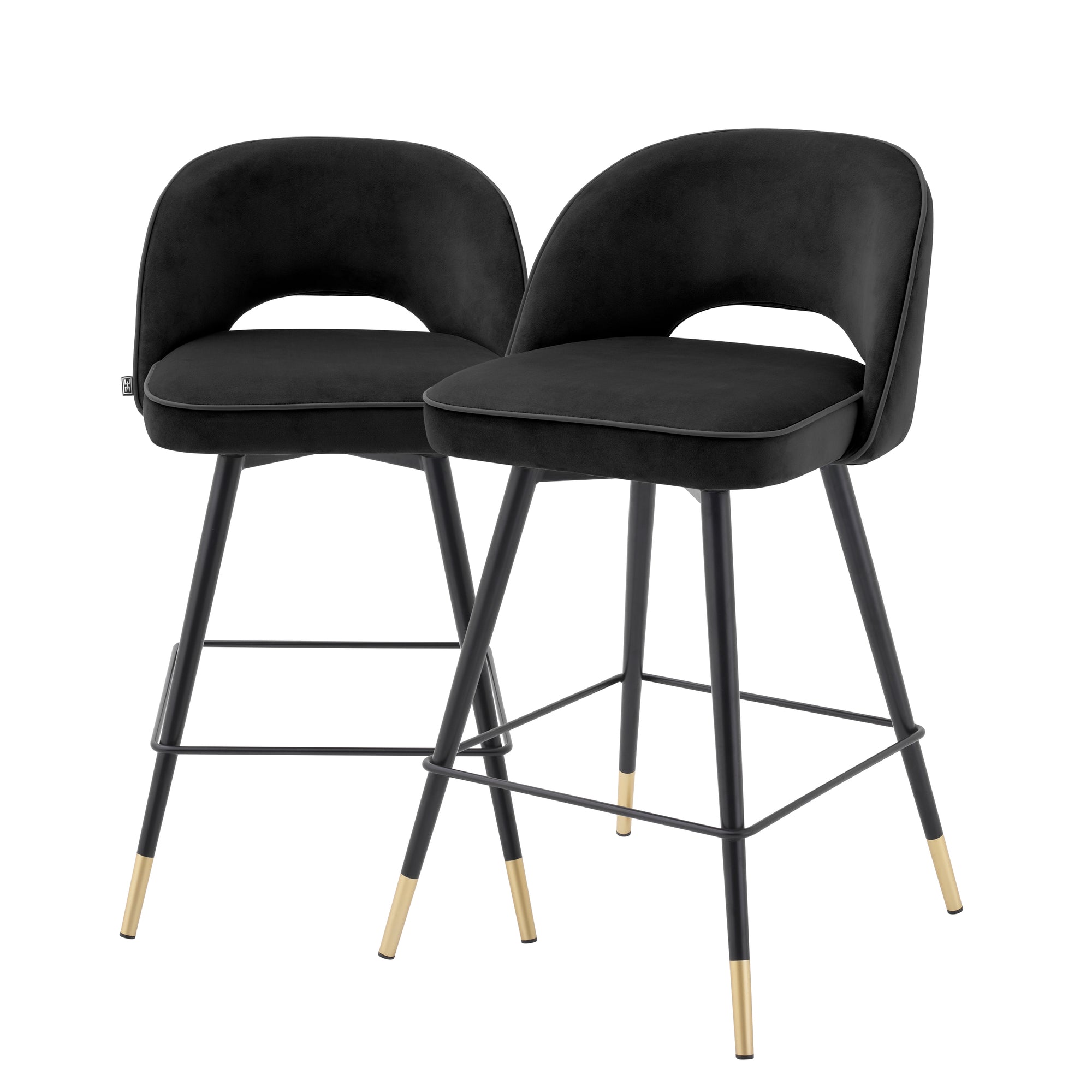 A114575 - Counter Stool Cliff roche black velvet set of 2