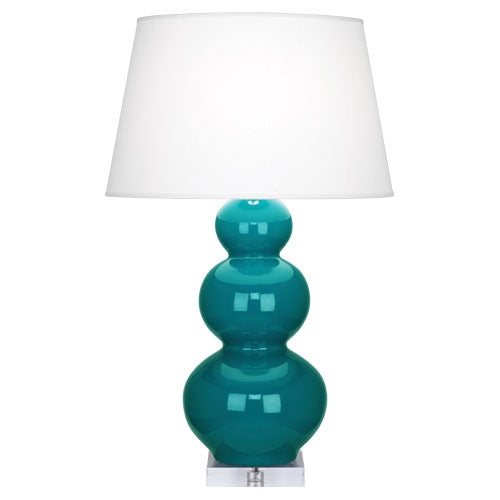 A363X Peacock Triple Gourd Table Lamp