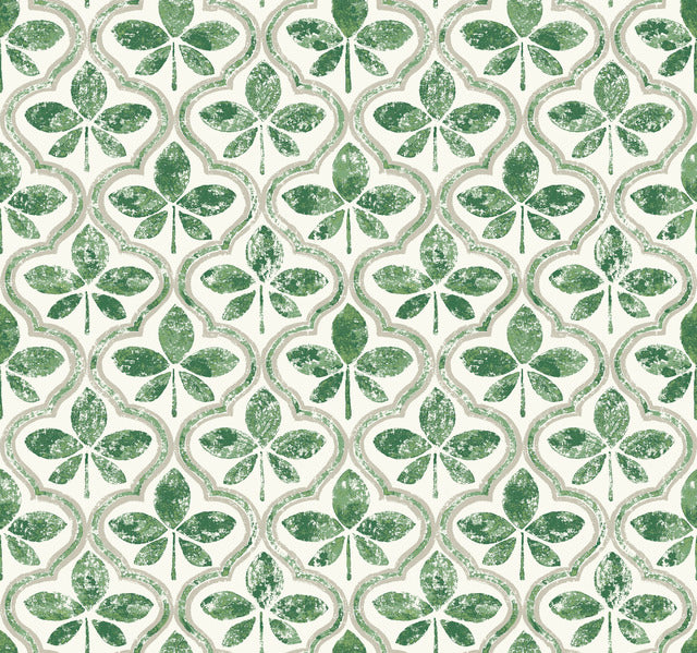 GO8274 Sevilla Clover Wallpaper-Green