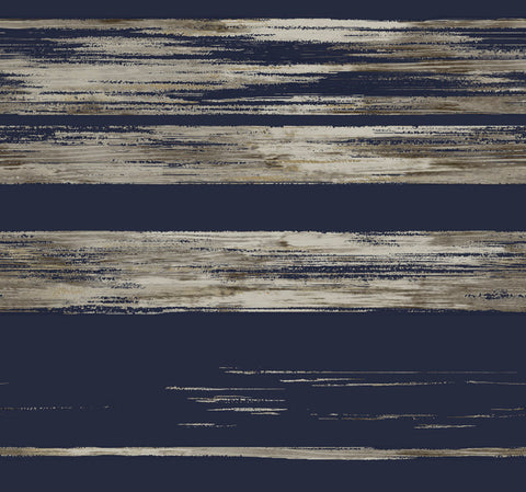 KT2154 Horizontal Dry Brush Wallpaper-Navy