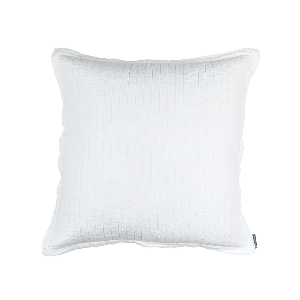 Tessa Quilted Euro Pillow White Linen 26X26 (Insert Included)