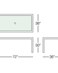 Marbella Dining Table 72 with Glass
