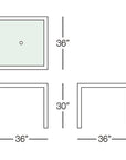 Marbella Square Dining Table 36 with Glass