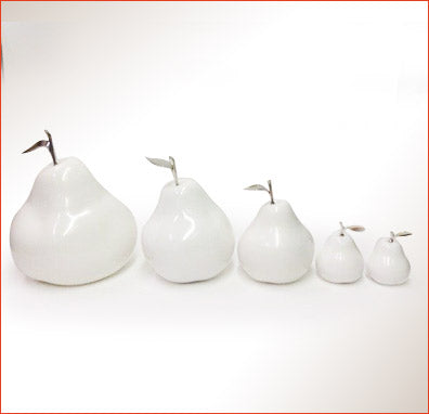 Ceramic Pear with Silver Stem