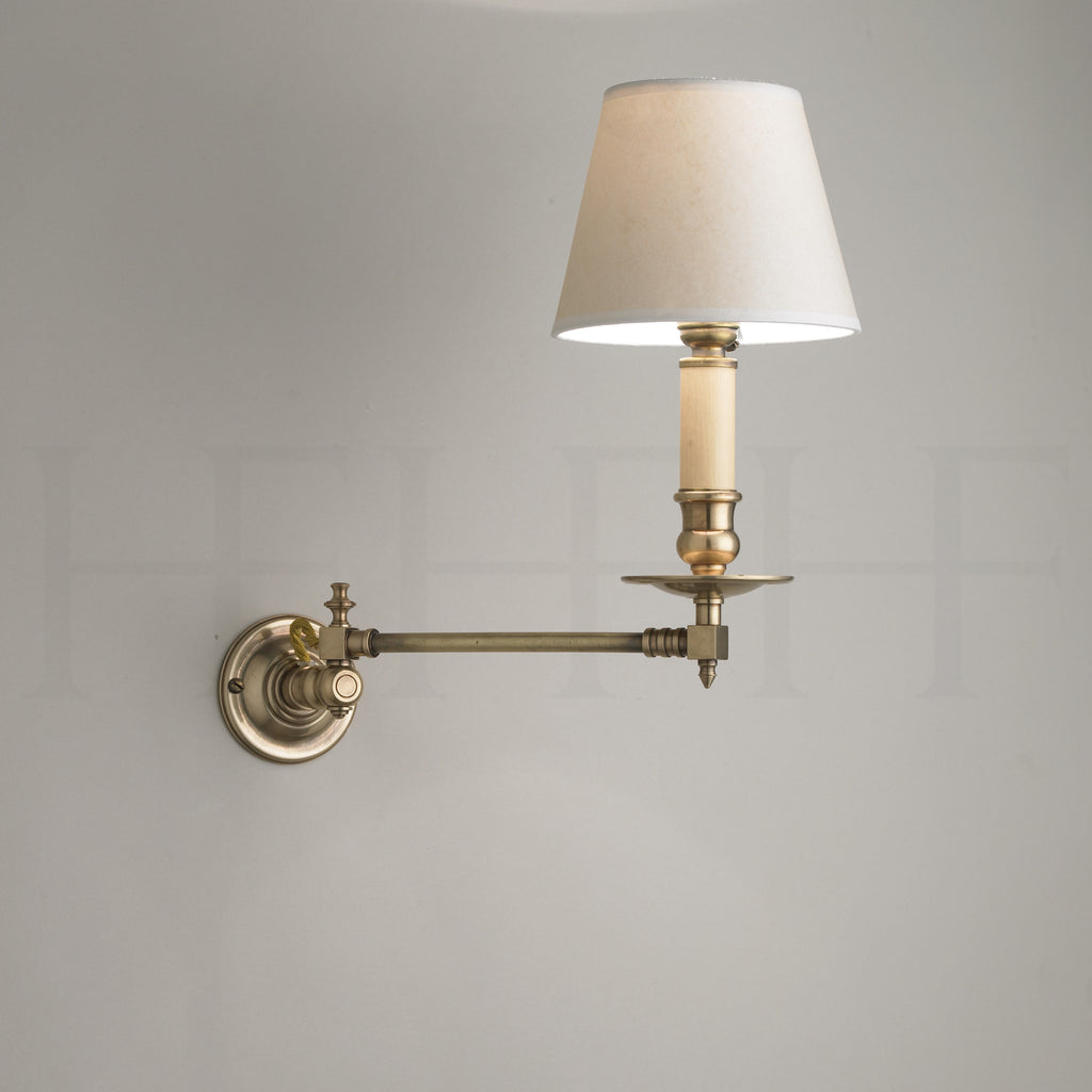Hector Swing Arm Wall Light, Round Backplate