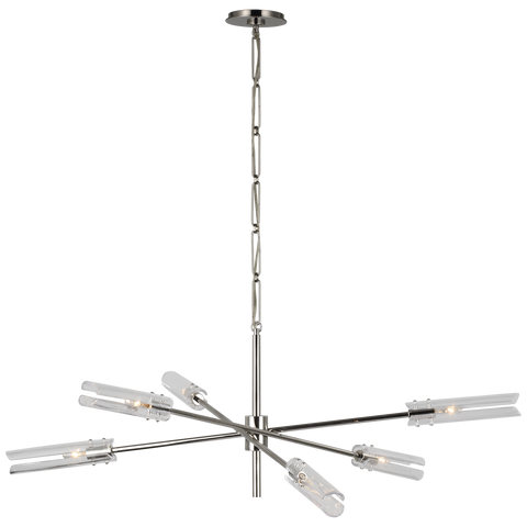 Casoria XL Radial Chandelier in Polished Nickel with Clear Glass