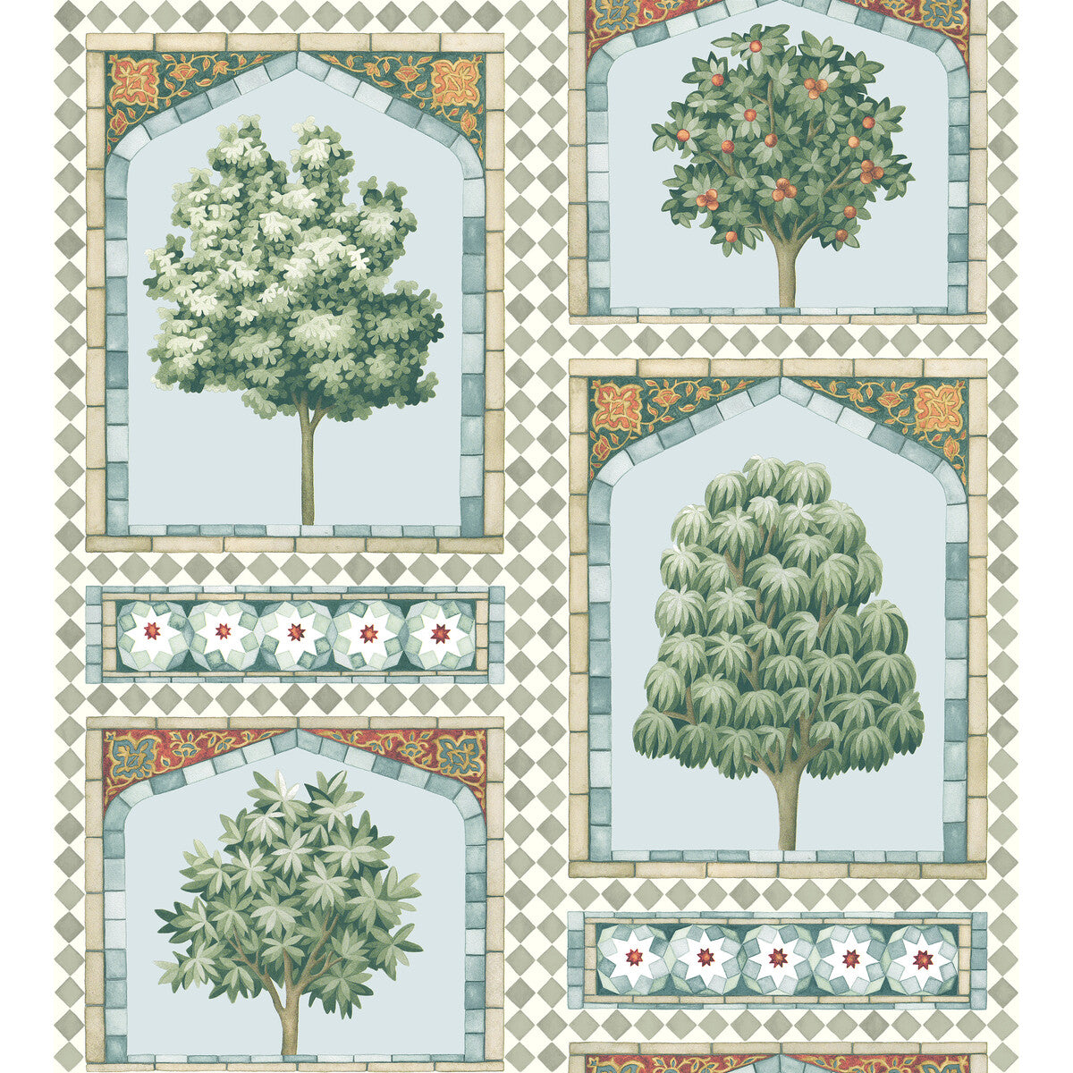Sultan's Palace-Print Room Blue &amp; Duck Egg