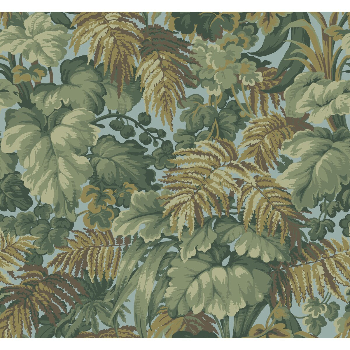 Royal Fernery-Khaki &amp; Print Room Blue