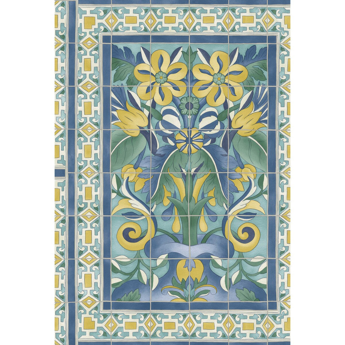 Triana-Canary Yellow &amp; China Blue On Teal