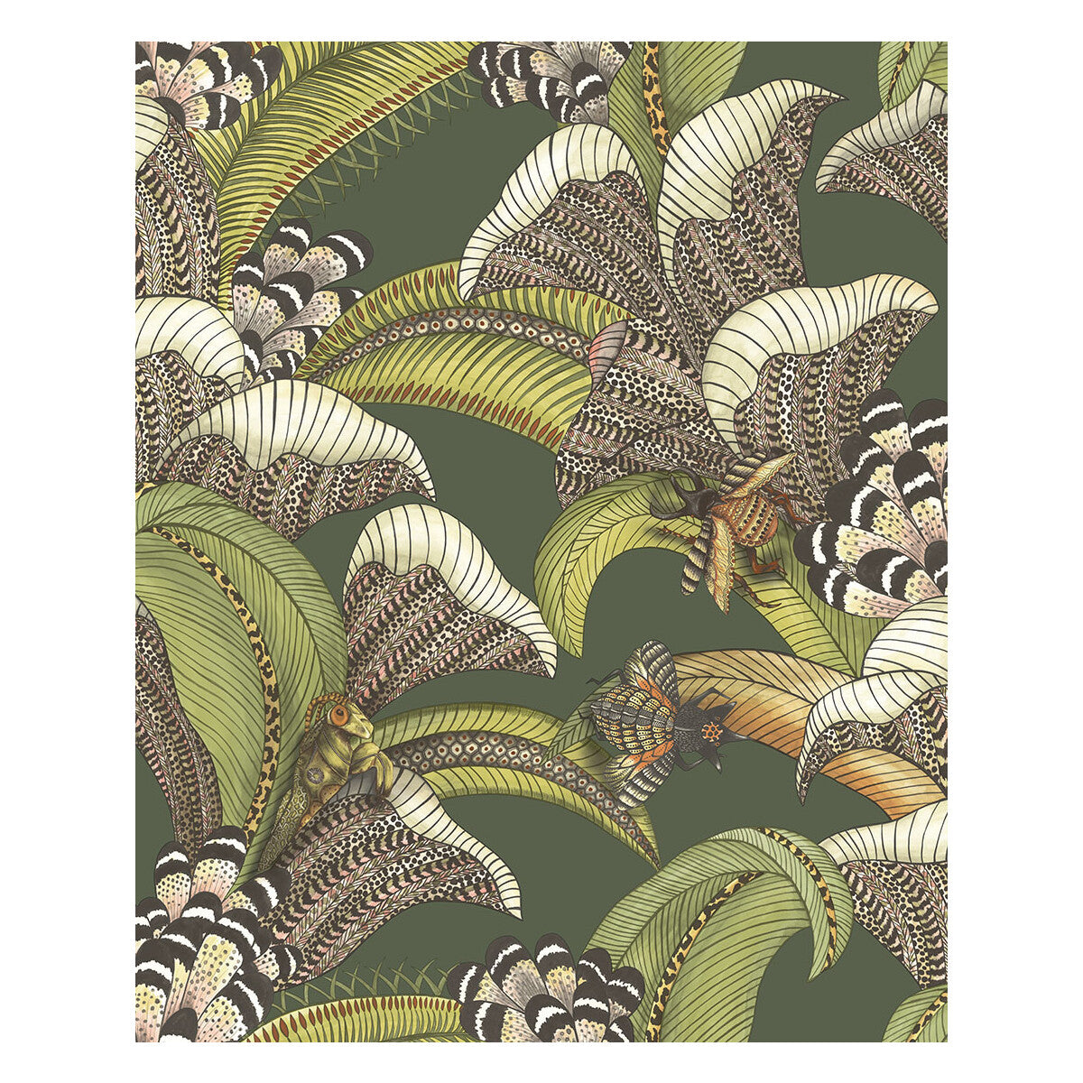 Hoopoe Leaves-Spring Green And Coral