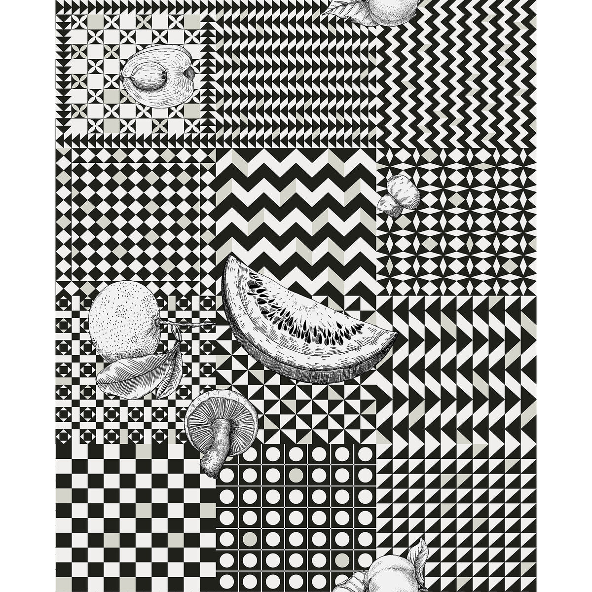 Frutta E Geometrico-Black