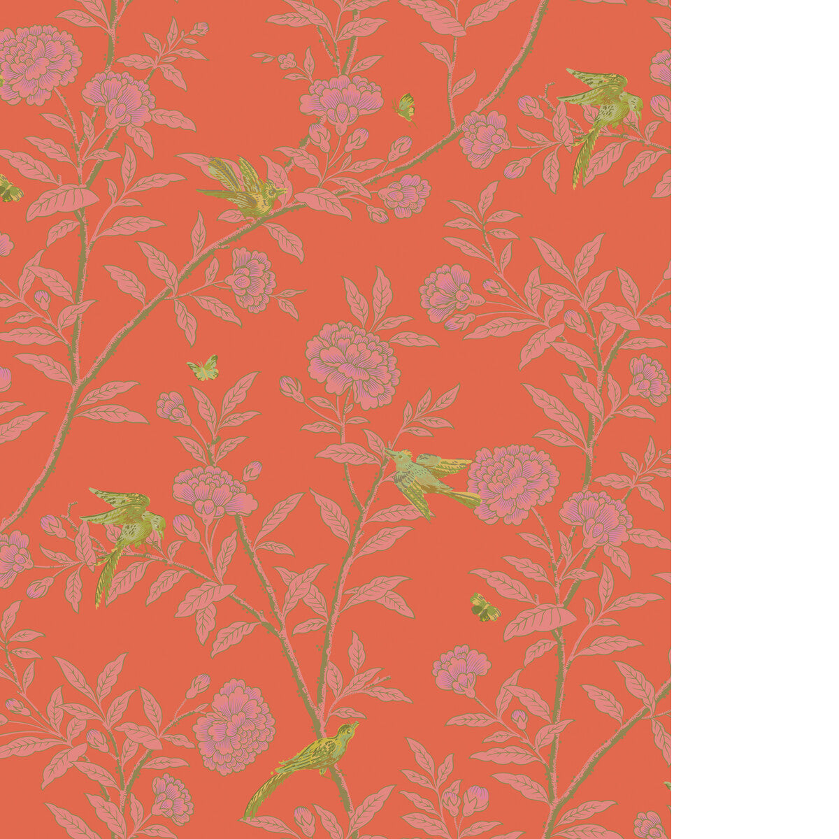 Roseberry With Birds-Vermillion