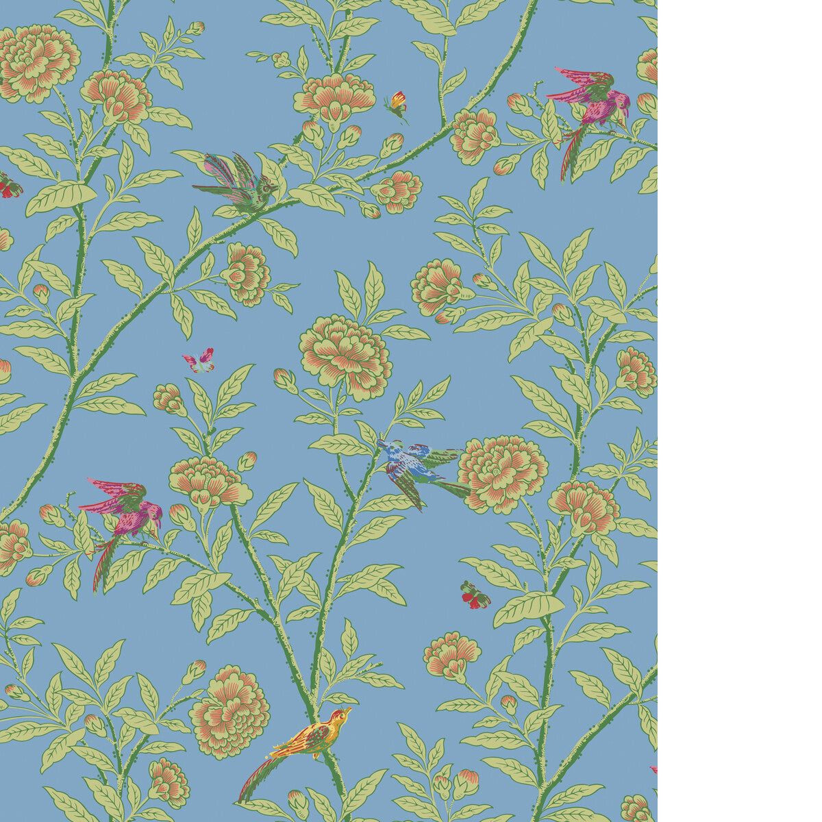 Roseberry With Birds-Blue