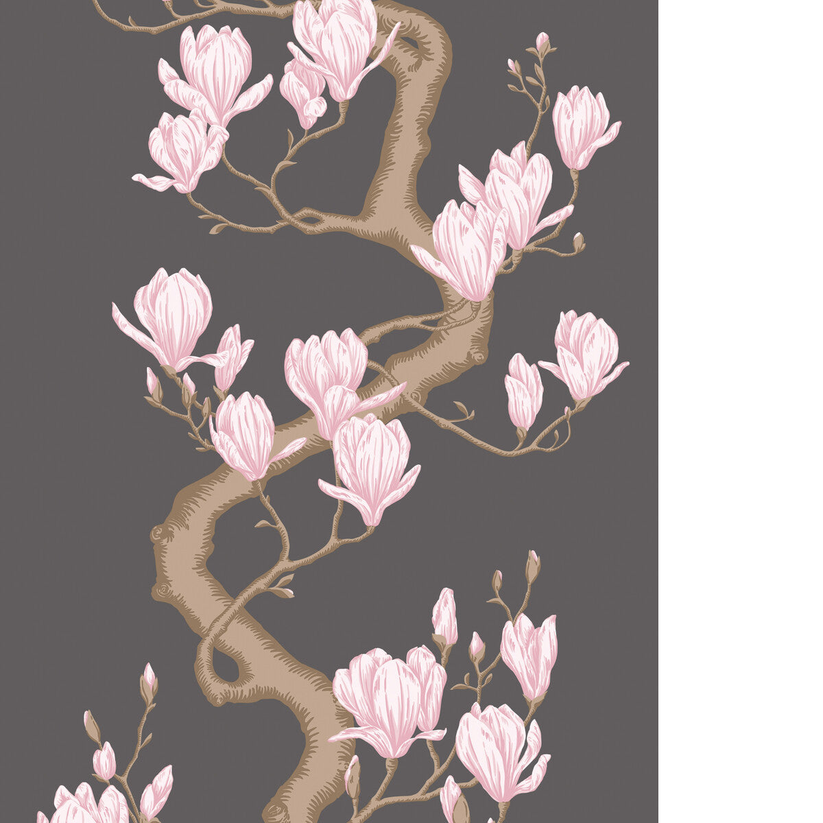 Magnolia Tree-Charcoal/Pink