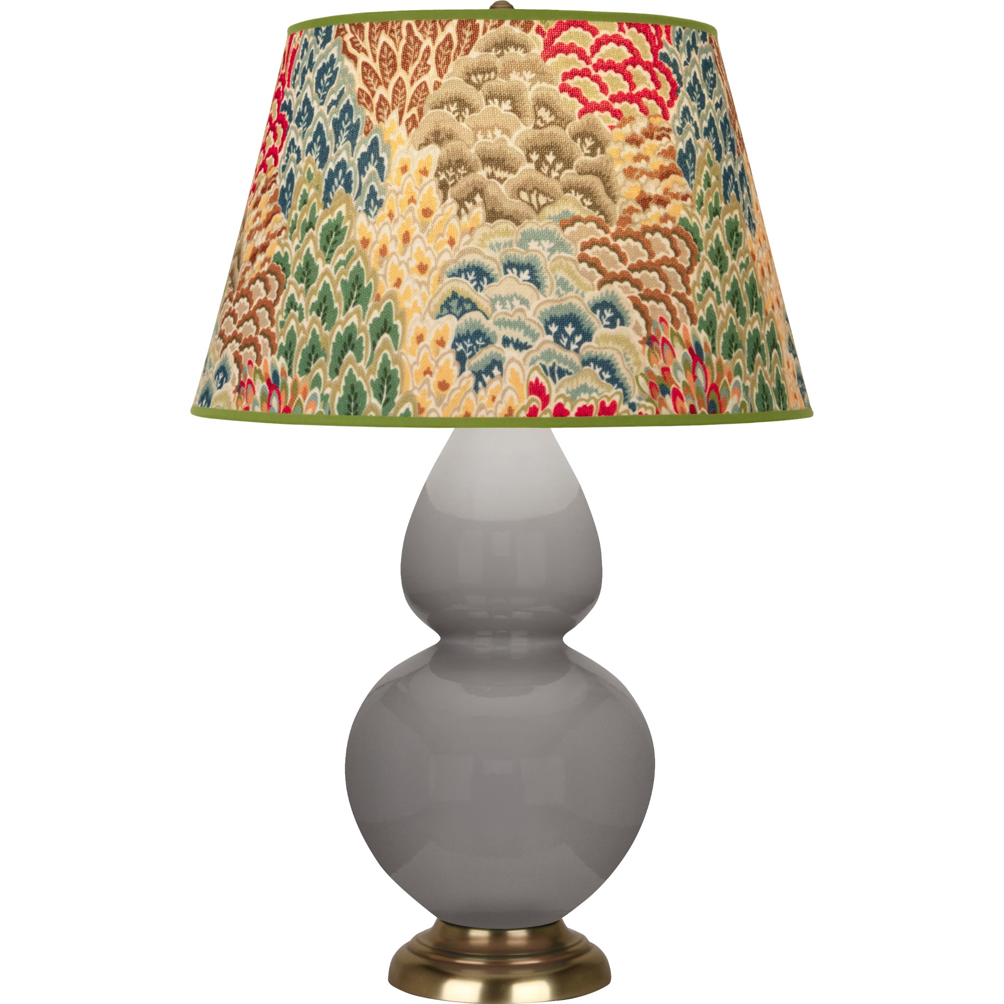 1748F | Smokey Taupe Double Gourd Table Lamp